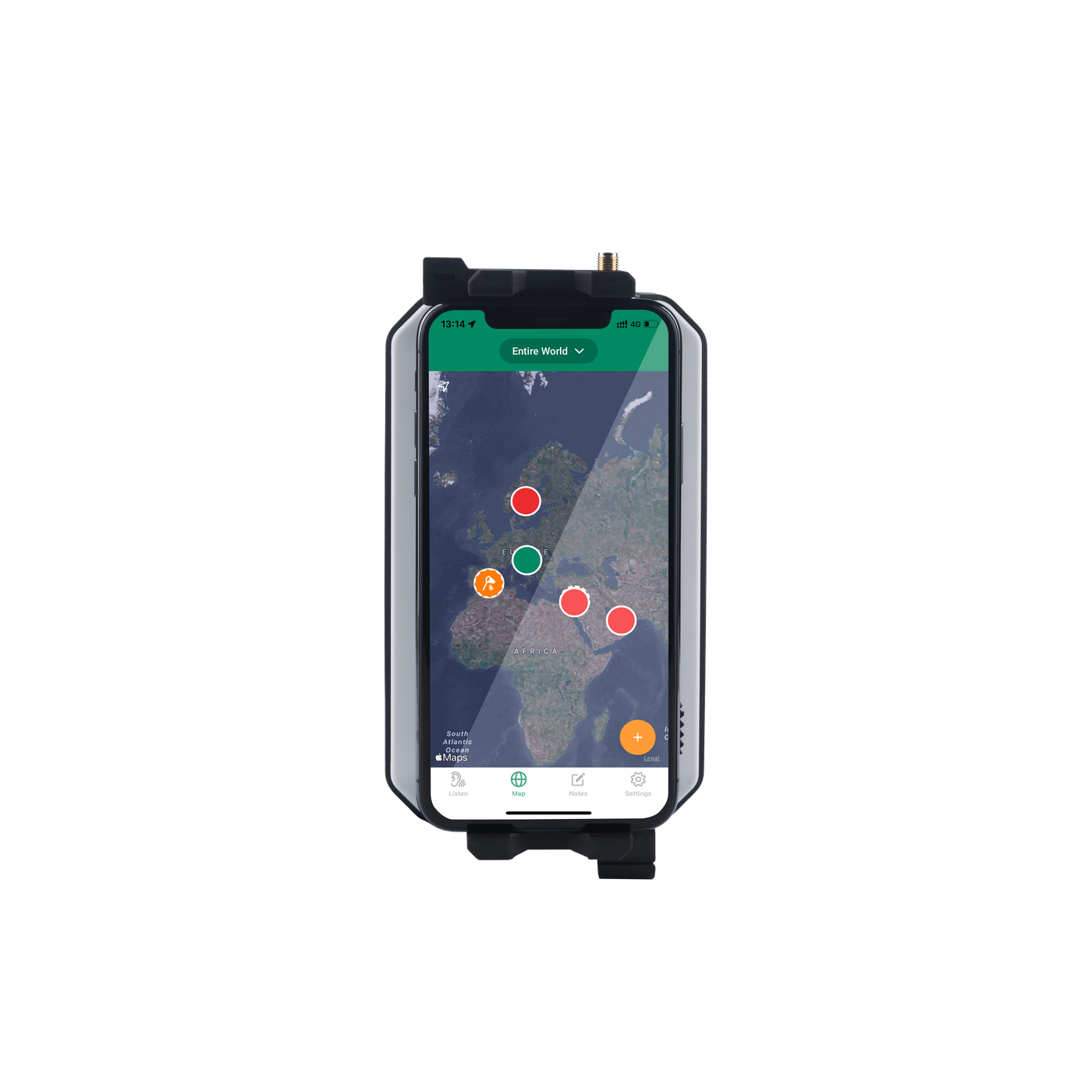 Palmear hardware with phone mounted